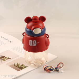 Yiwu market cartoon bear shape plastic water bottle drinking bottle for sale