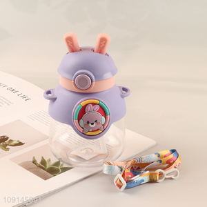 Low price rabbit shape cartoon plastic water bottle drinking bottle for kids