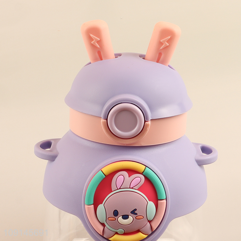 Low price rabbit shape cartoon plastic water bottle drinking bottle for kids