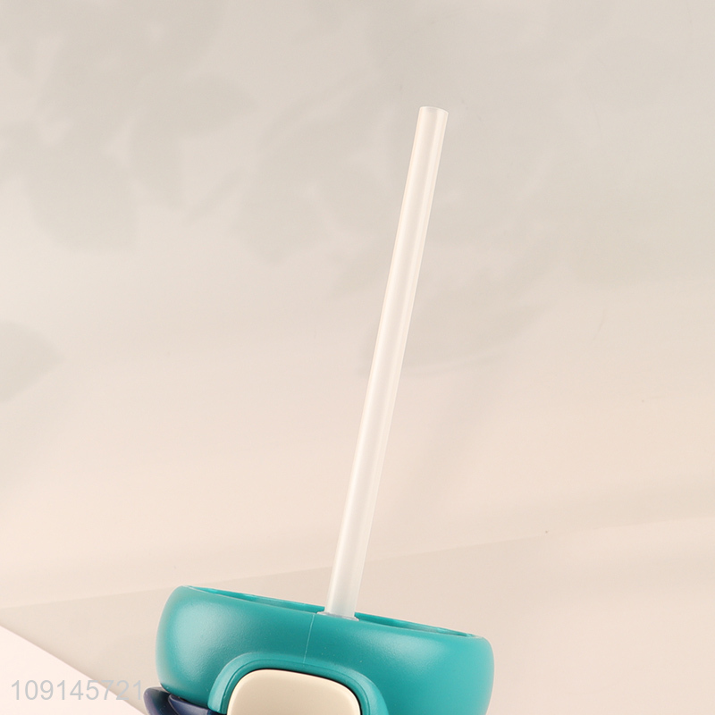 Factory price cartoon bear shape straw cup kids water bottle