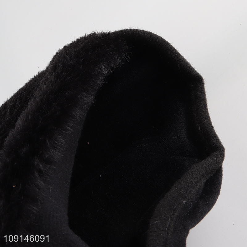 Good selling black winter plush rechargable electric hot water bag with VDE europe plug