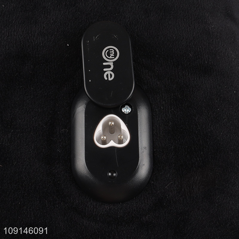 Good selling black winter plush rechargable electric hot water bag with VDE europe plug