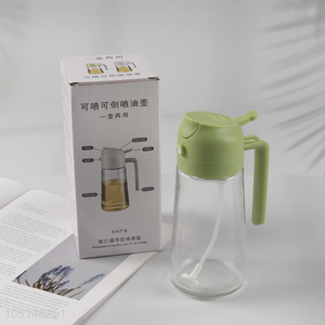 Most popular glass clear kitchen 2in1 oil spray bottle oil bottle