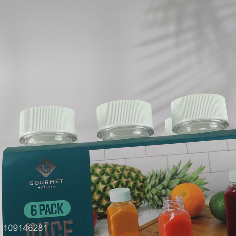Factory price 6pcs kitchen reusable juice bottle with lid