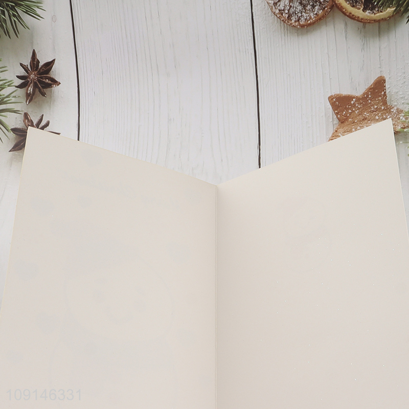 Good selling cartoon snowman merry christmas greeting cards