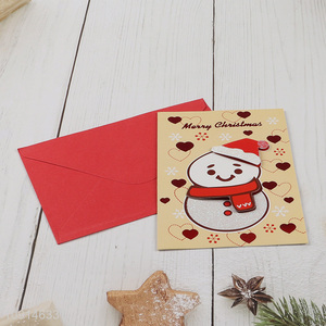 Good selling cartoon snowman merry christmas greeting cards