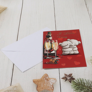 Low price creative handmade paper Valentine's Day greeting card