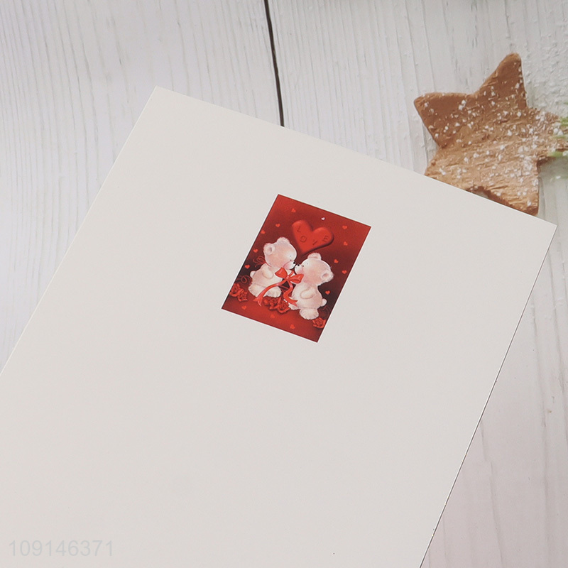 Top sale cartoon bear paper Valentine's Day greeting card