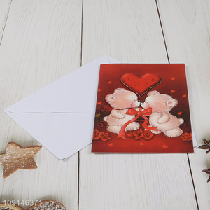Top sale cartoon bear paper Valentine's Day greeting card