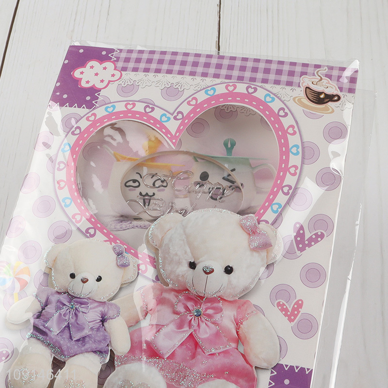 Best selling cartoon bear paper diy music greeting cards wholesale