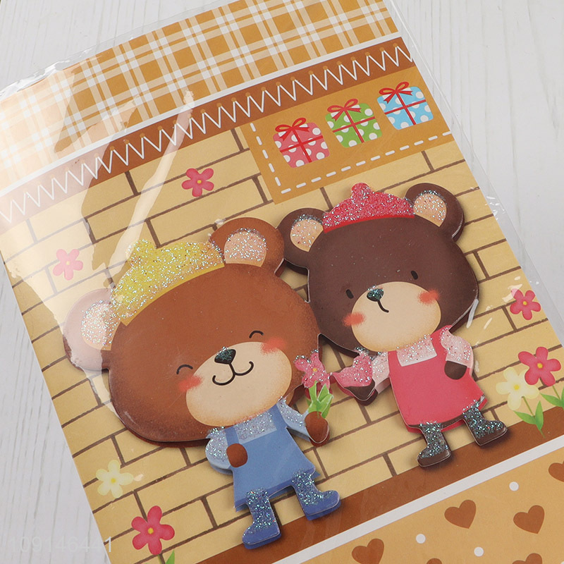 Latest products cartoon bear happy birthday diy music greeting cards