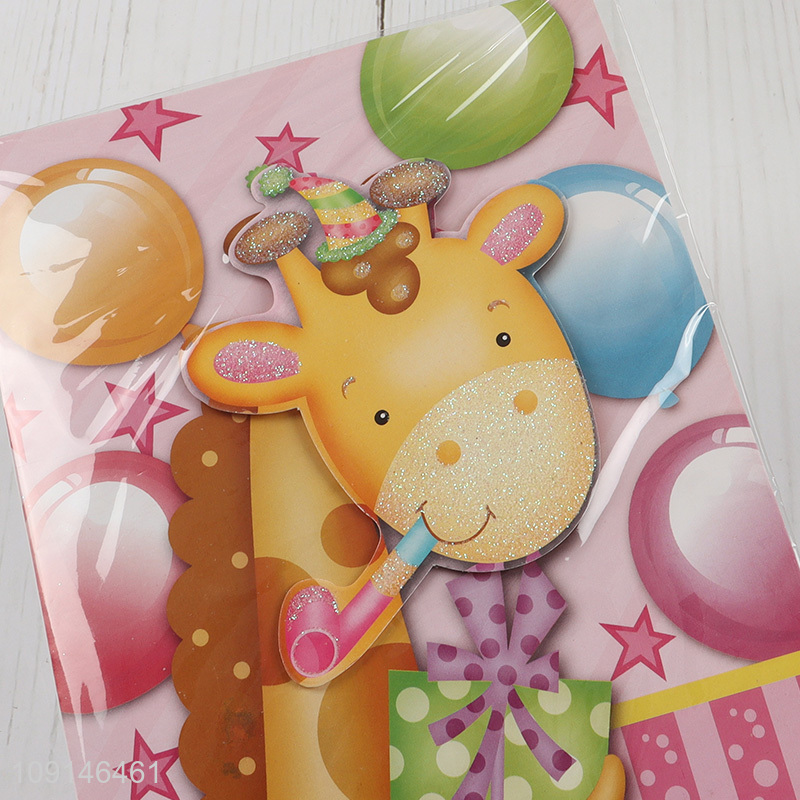 Factory supply cartoon children happy birthday music greeting cards for sale