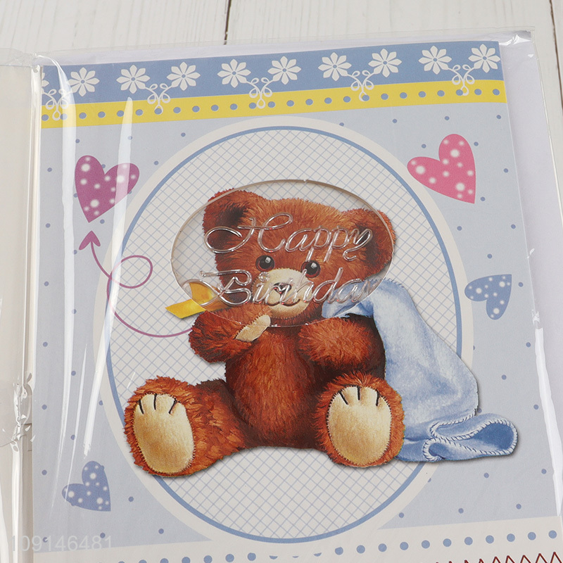 China supplier cartoon bear birthday gifts music greeting cards