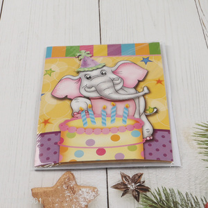 New arrival cartoon kids happy birthday diy music greeting cards