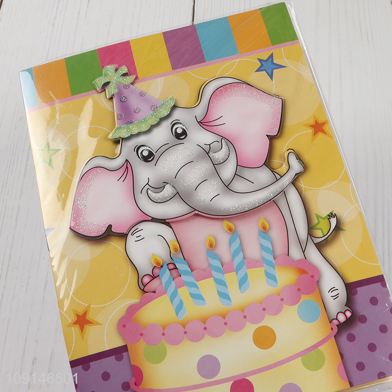 New arrival cartoon kids happy birthday diy music greeting cards