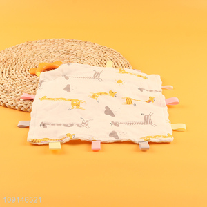 Top selling soft baby soothing plush blanket baby teether toy