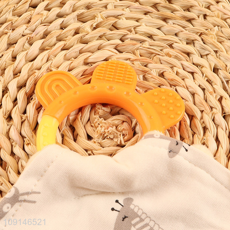 Top selling soft baby soothing plush blanket baby teether toy