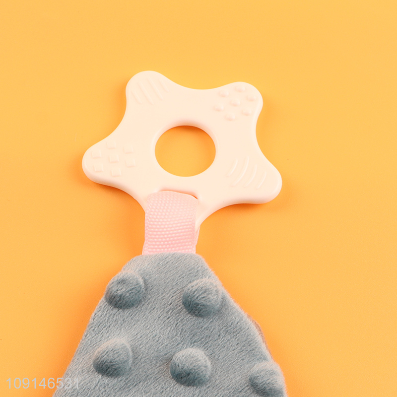 Yiwu market 2in1 baby soothing plush blanket baby teether toy for sale