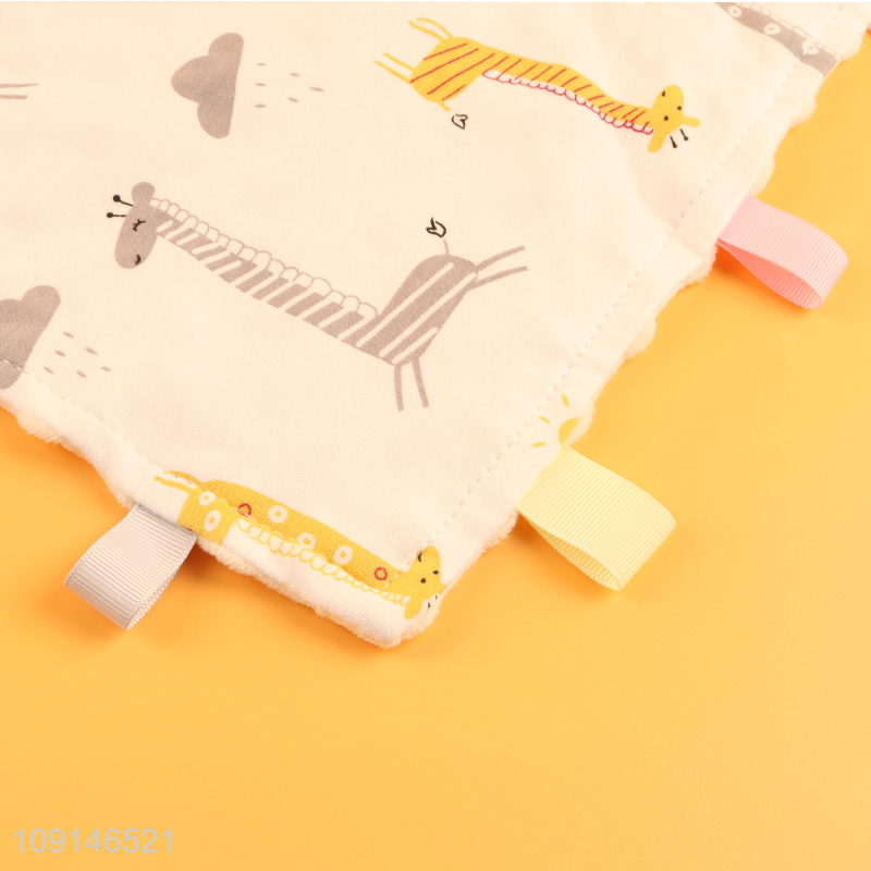 Top selling soft baby soothing plush blanket baby teether toy