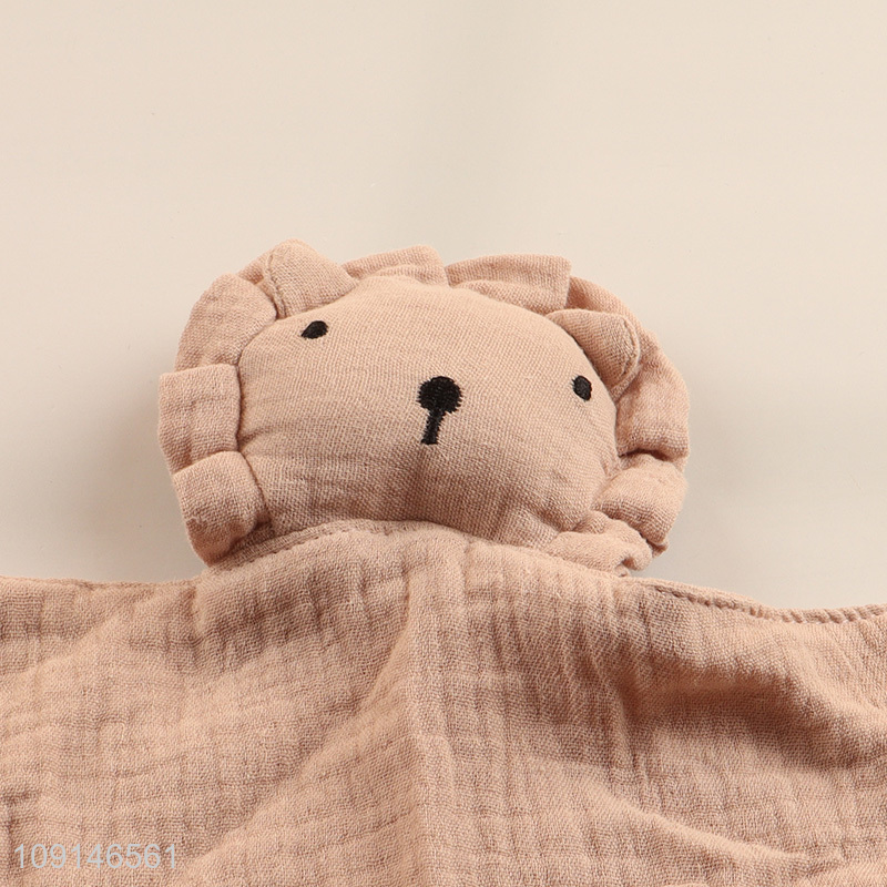 Best selling cartoon lion soft cotton baby blanket towel wholesale