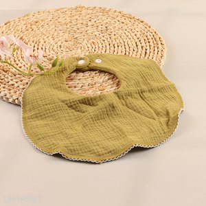 Yiwu market green baby supplies cotton baby bibs for sale
