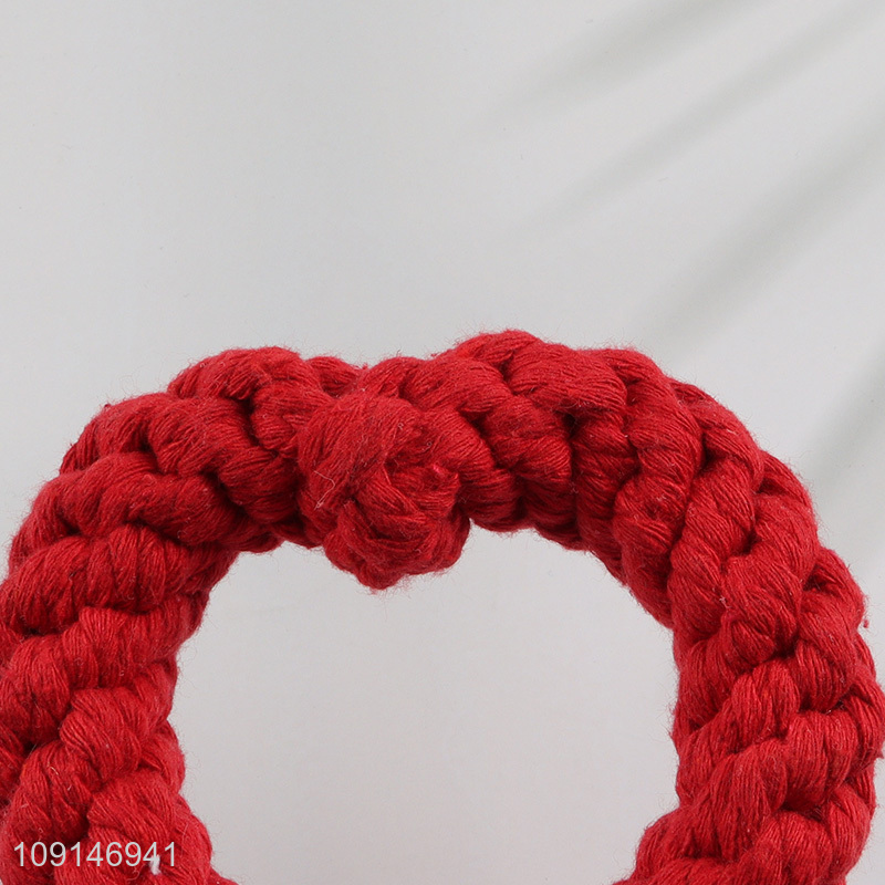 Low price red bite-resistant pet training interactive toys cotton rope chew toys
