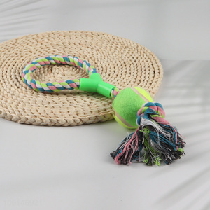 Top products bite-resistant pet cotton rope chew toys with ball