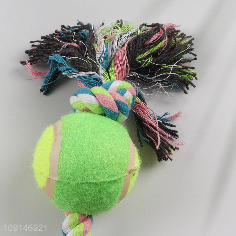Top products bite-resistant pet cotton rope chew toys with ball