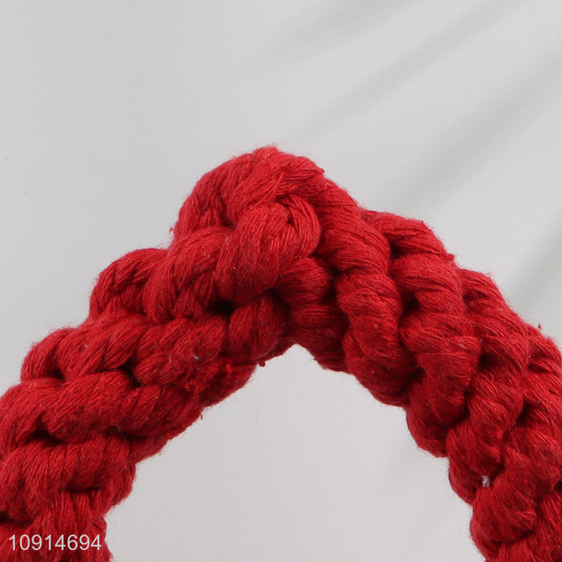 Low price red bite-resistant pet training interactive toys cotton rope chew toys