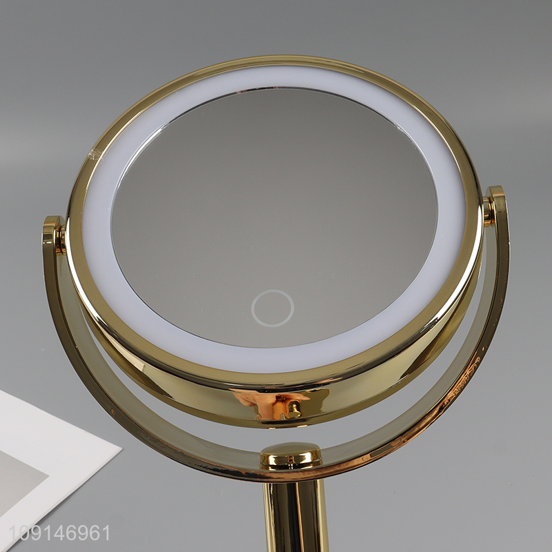 Good selling rotating table mirror cosmetic mirror with led lights