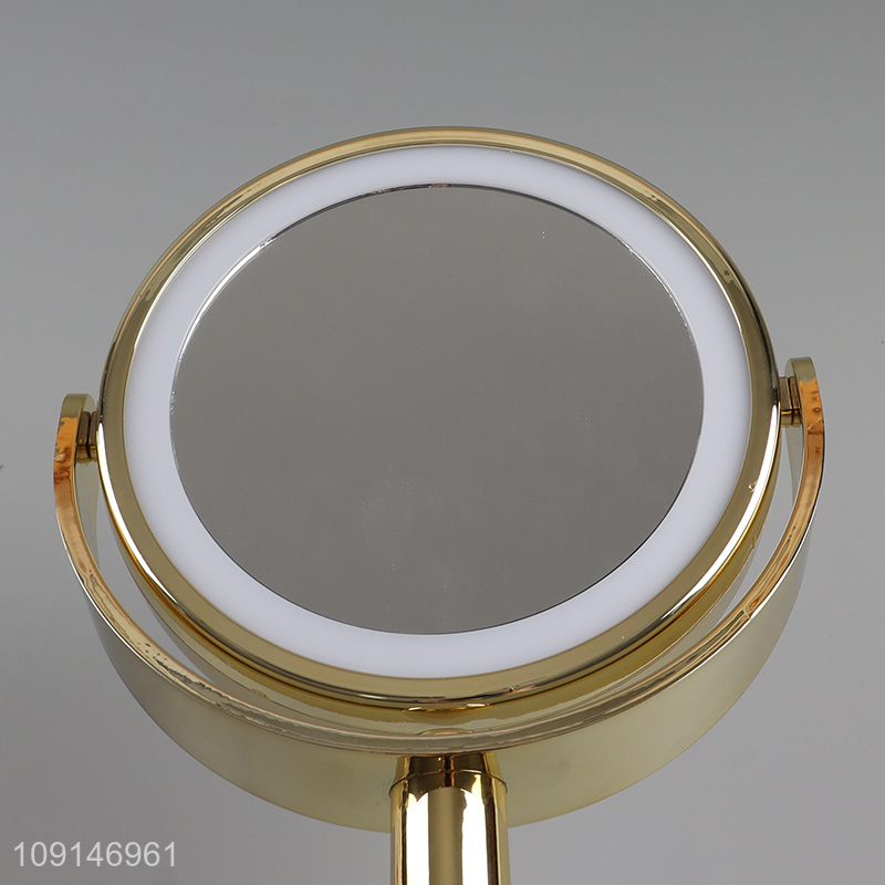 Good selling rotating table mirror cosmetic mirror with led lights