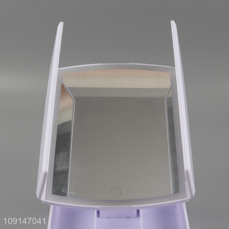 Hot products folding led cosmetic mirror vanity mirror with storage box