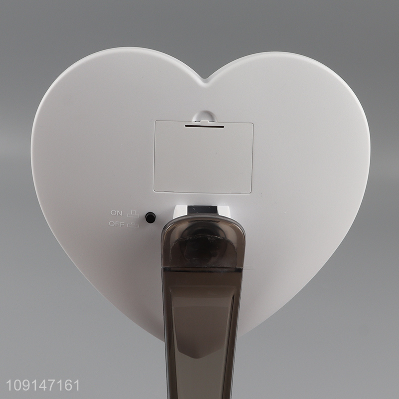 New arrival heart shape led cosmetic mirror vanity mirror with storage box