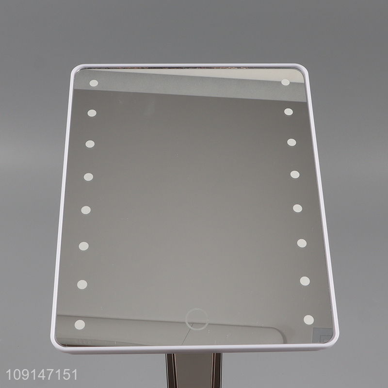 Top quality rectangle led light cosmetic mirror vanity mirror with storage box