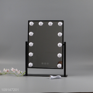 China factory rectangle led light cosmetic mirror vanity mirror table mirror