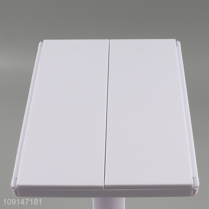 High quality folding led light up cosmetic mirror vanity mirror with storage box