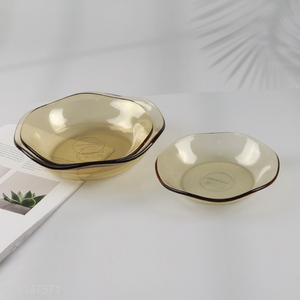 China products unbreakable glass home tableware plate fruit plate for sale