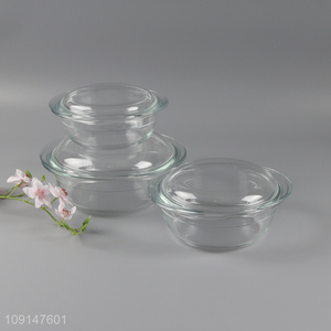 China supplier heat resistant glass cooking pot borosilicate glass pot with lid