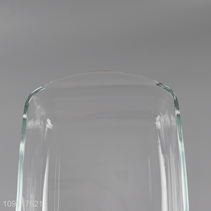 New arrival clear glass heat-resistant square baking pan with handle