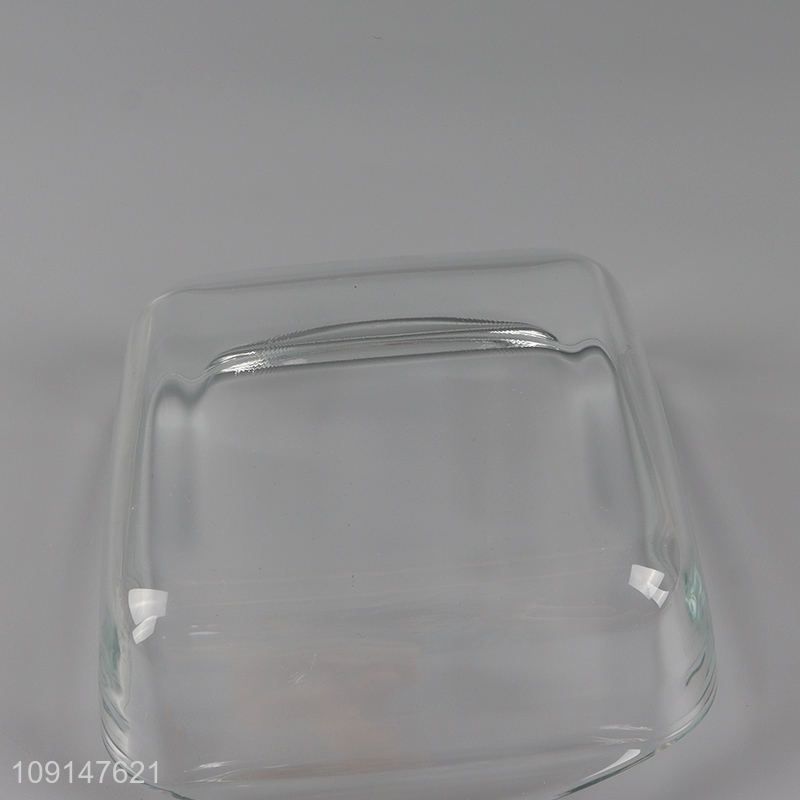 New arrival clear glass heat-resistant square baking pan with handle