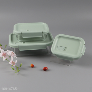 Low price clear glass heat-resistant food preservation box food container