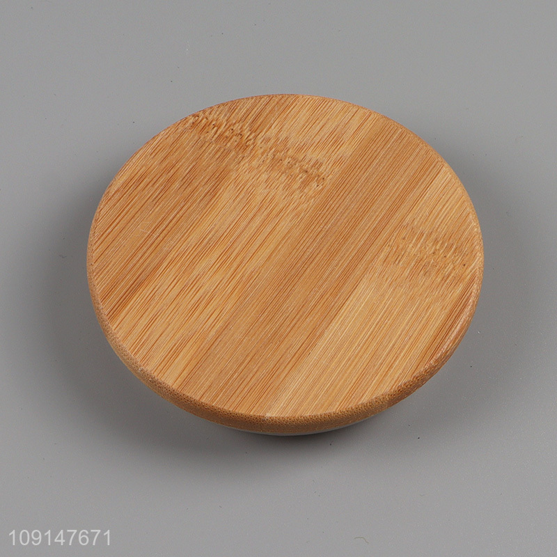 Factory price clear glass sealed storage jar with bamboo lid