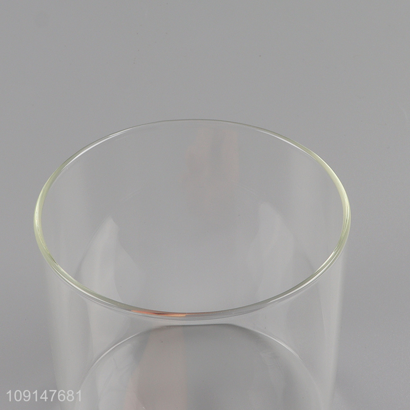 Factory supply round clear glass sealed storage jar with bamboo lid