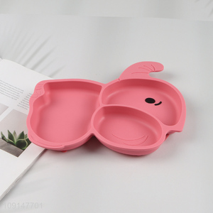 Top selling cartoon elephant shape children tableware dinner plate wholesale