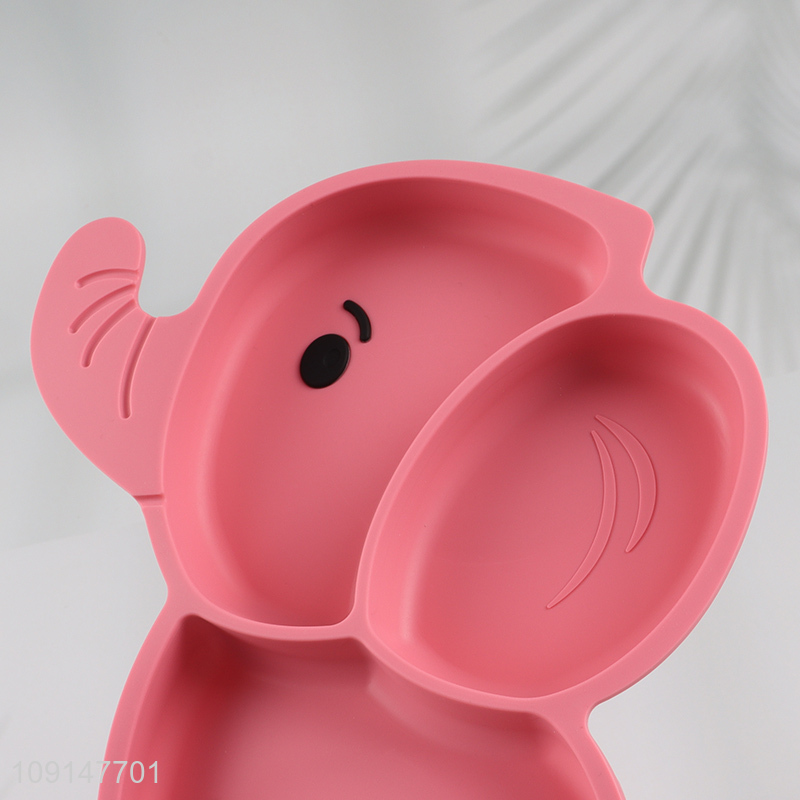 Top selling cartoon elephant shape children tableware dinner plate wholesale