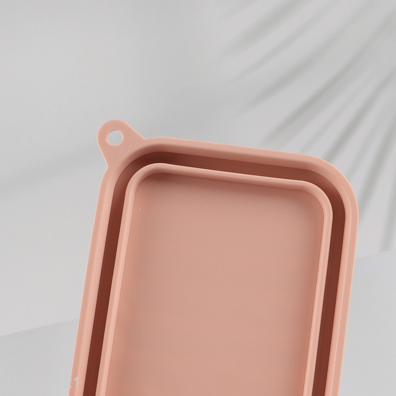 Most popular rectangle bathroom silicone soap box with lid