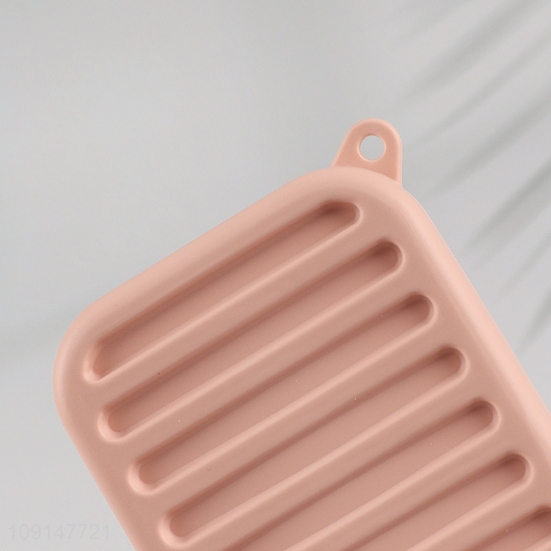 Most popular rectangle bathroom silicone soap box with lid