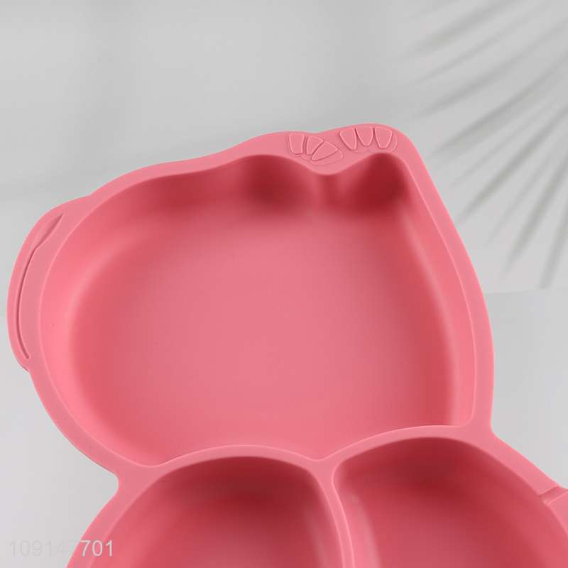 Top selling cartoon elephant shape children tableware dinner plate wholesale