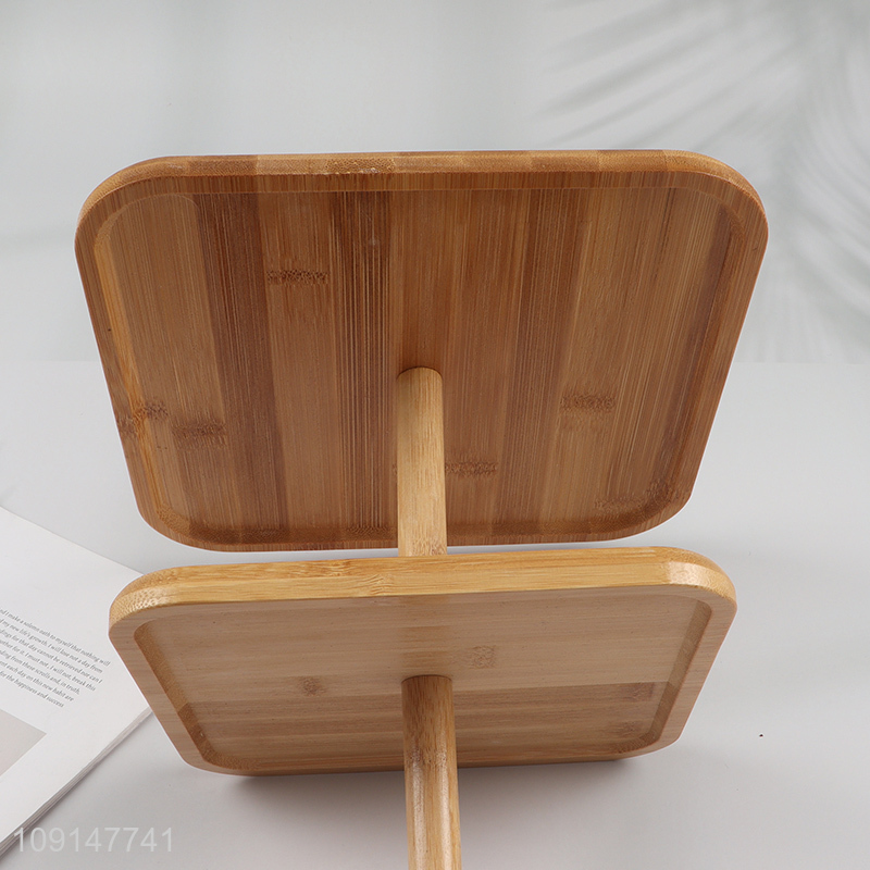 Good quality double layer bamboo food storage tray dessert tray