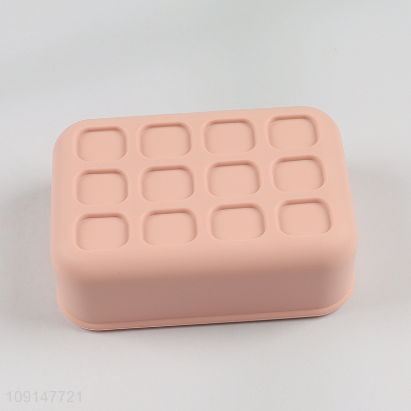 Most popular rectangle bathroom silicone soap box with lid